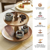 Sheesham  Cake Stand 2 Tier Natural