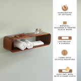 Boxy Wooden Wall Shelf