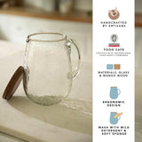 Dewy Glass Jug With Wooden Lid
