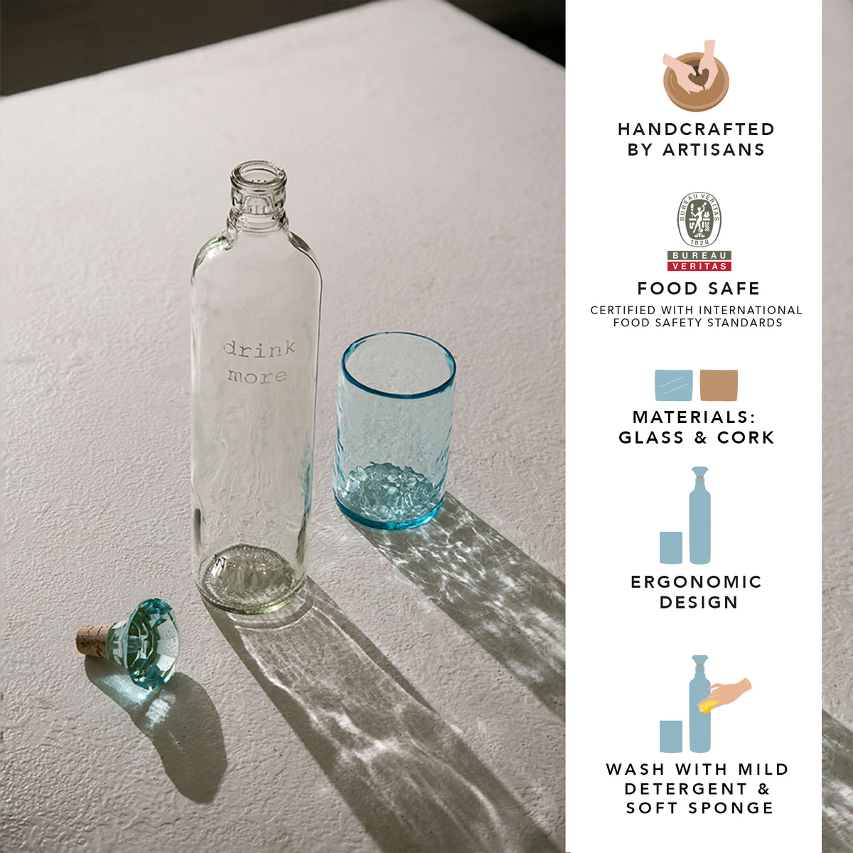 Crown Glass Bottle with Tumbler