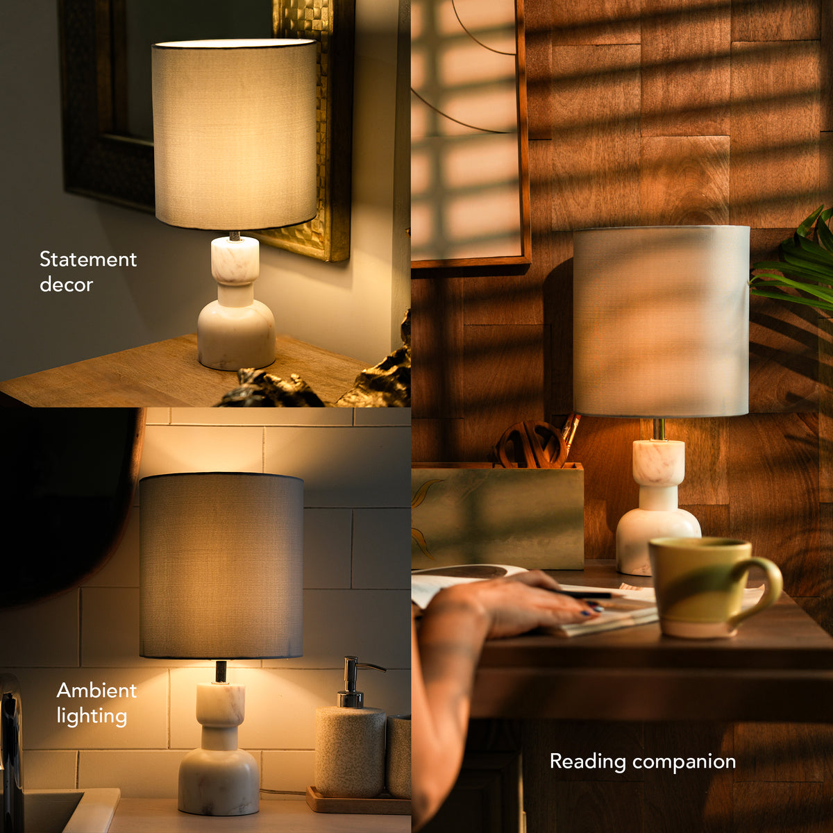 Mist Marble Table Lamp with Shade