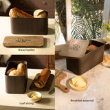 Charcoal Brown Bread Box with Lid