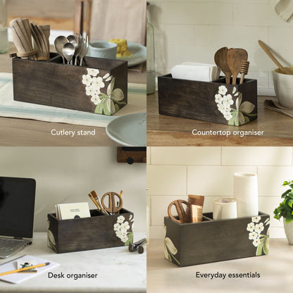 Frangipani Wooden Cutlery Stand