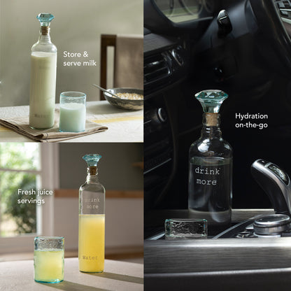 Crown Glass Bottle with Tumbler