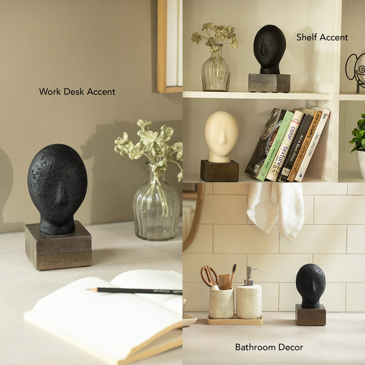 Calm Face Ecomix Sculpture - Black