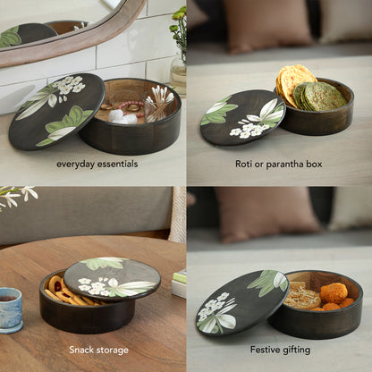 Frangipani Wooden Roti Box