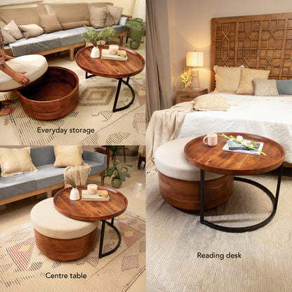 Metal Coffee Table & Nested Drum