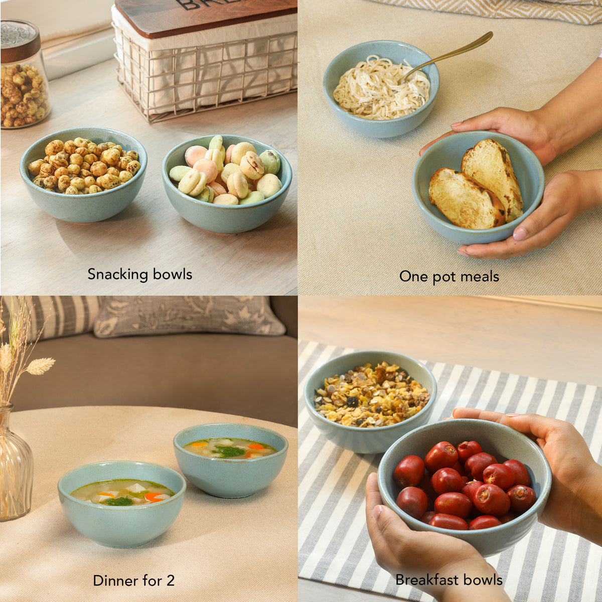 Aqua Rustic Bowl Set of 2