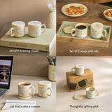 Fiore Ceramic Mug Set of Two  with Lid