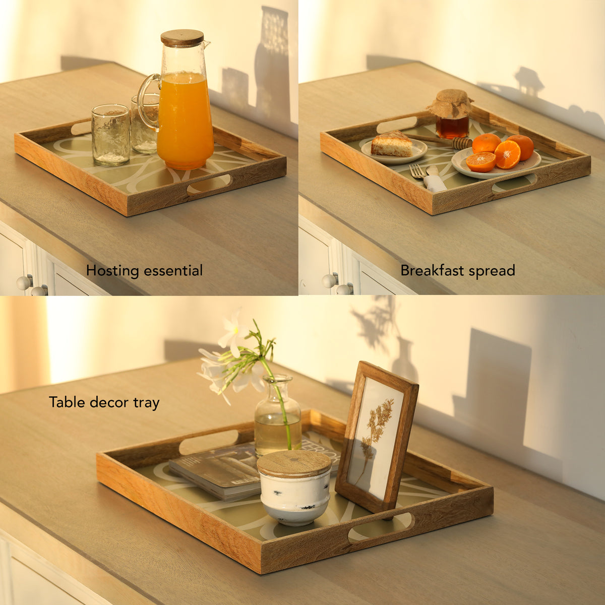 Shade of Green Wooden Tray