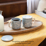The Earth Ceramic Mug Set of Two with Lid