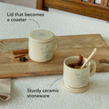 Fiore Ceramic Mug Set of Two  with Lid