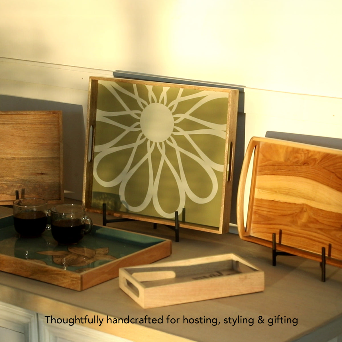 Shade of Green Wooden Tray