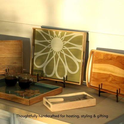 Shade of Green Wooden Tray
