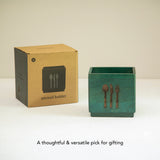 Blue Wood Utensil Holder