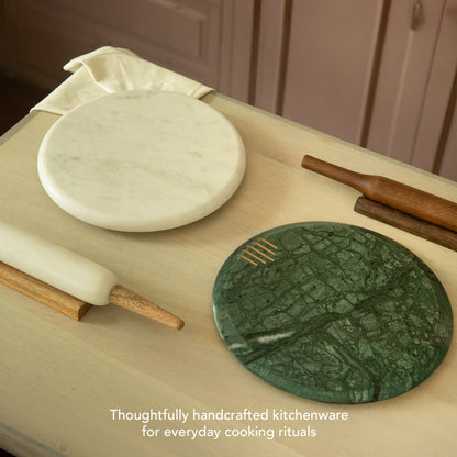 Verde Marble Chakla Belan with Stand