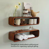 Boxy Wooden Wall Shelf