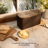 Charcoal Brown Bread Box with Lid