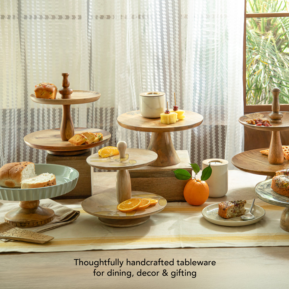 Sheesham 2 - tier cake stand