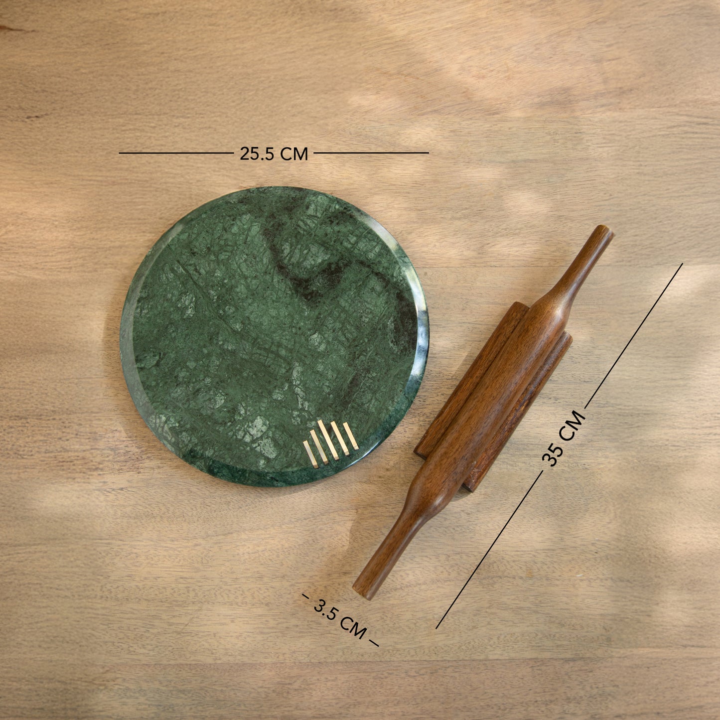 Verde Marble Chakla Belan with Stand