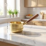 Arra Brass Tea Pan With Wooden Handle