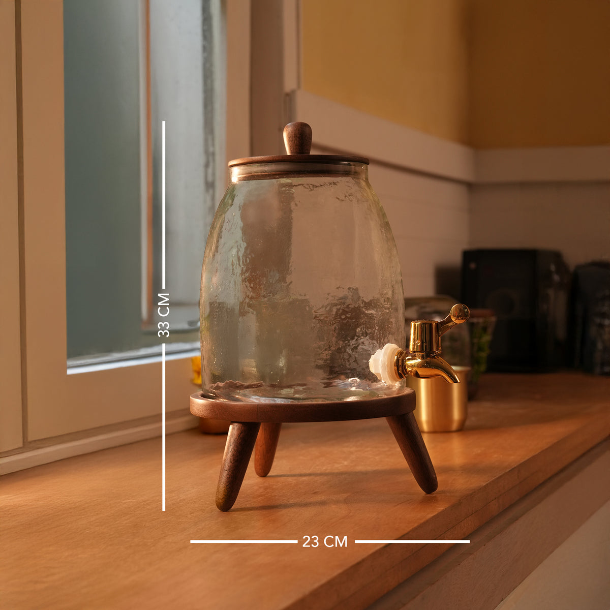Dew Water Dispenser With Wooden Stand - 3 Ltr