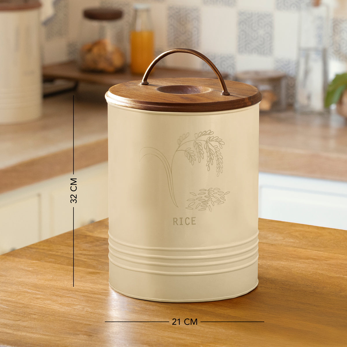 Rice Storage Barrel with Wooden lid