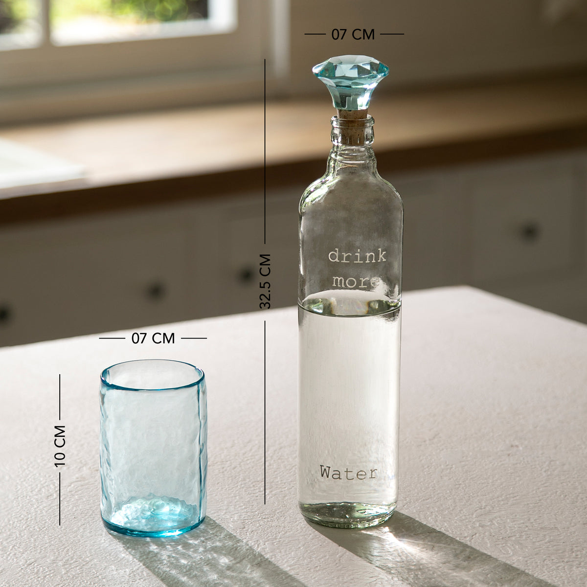 Crown Glass Bottle with Tumbler