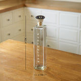 Square glass water bottle with ceramic stopper