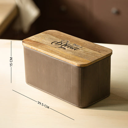 Charcoal Brown Bread Box with Lid