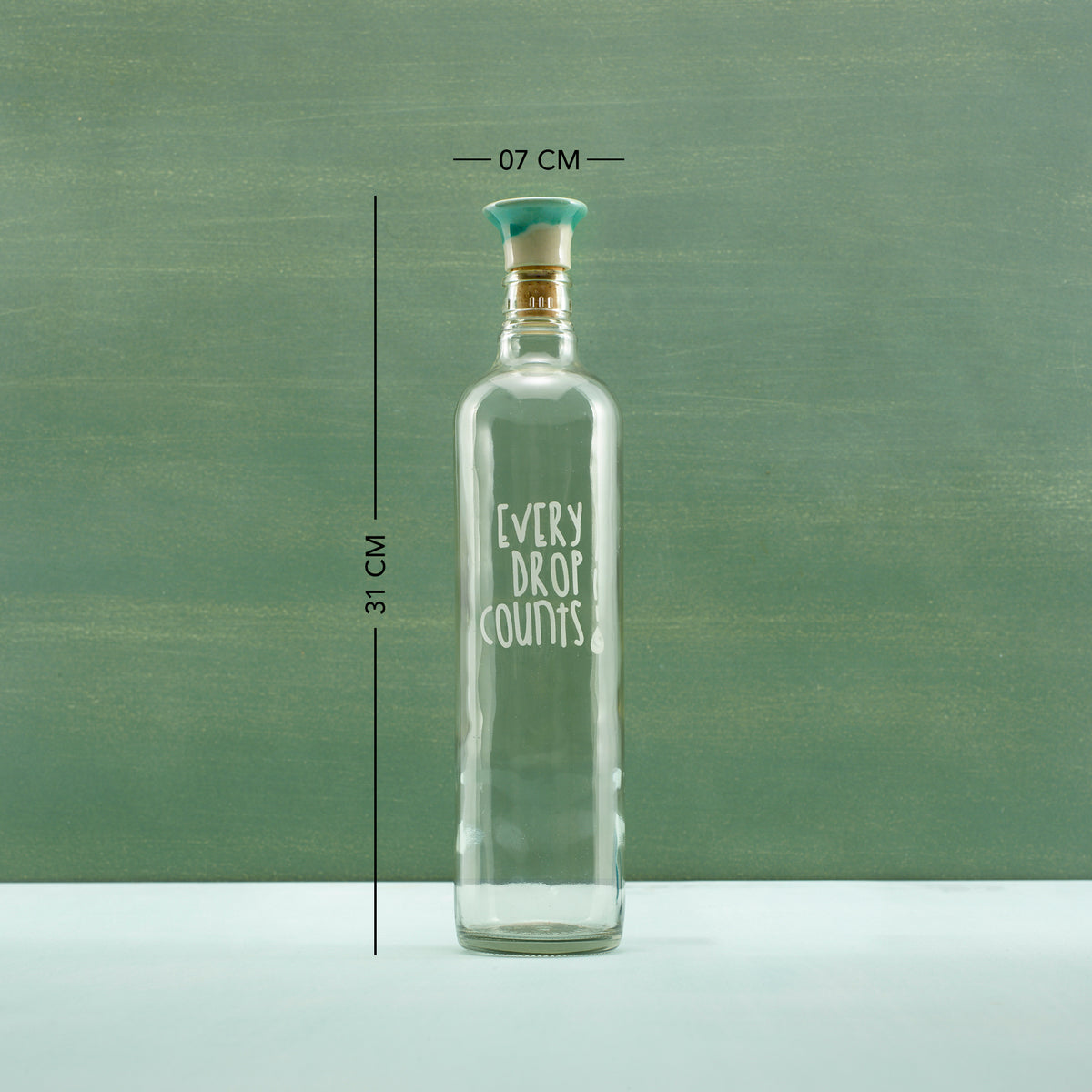 Drop Glass Water Bottle With Ceramic Stopper