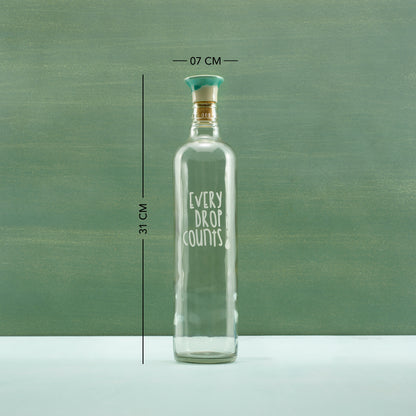 Drop Glass Water Bottle With Ceramic Stopper