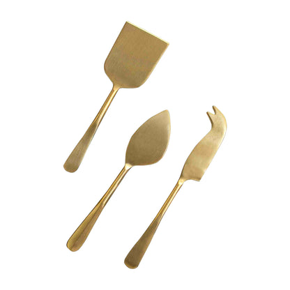 Cheese Set of 3 Champagne Gold Matt Finish