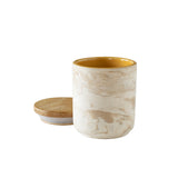 Amber Love Ceramic Jar With Wooden Lid- Small