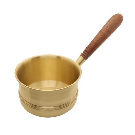 Arra Brass Tea Pan With Wooden Handle