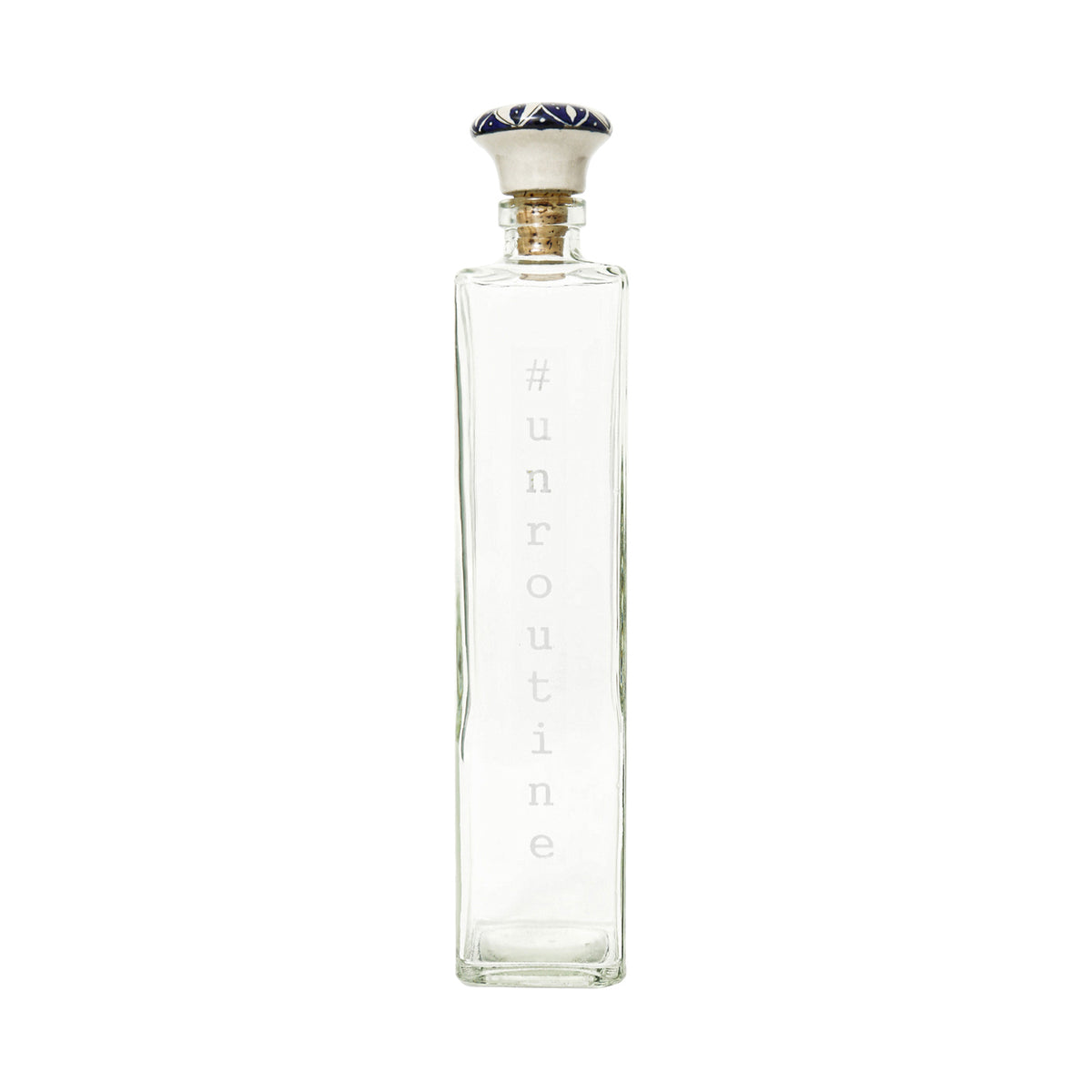 Square glass water bottle with ceramic stopper