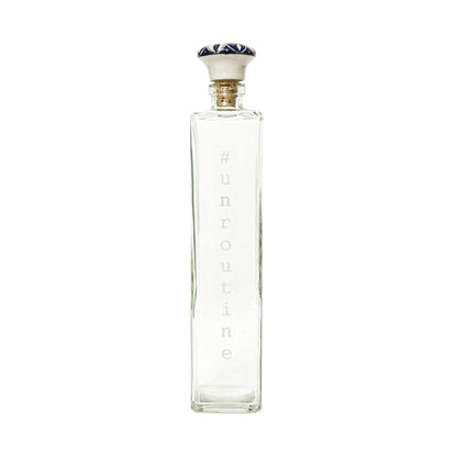 Square glass water bottle with ceramic stopper