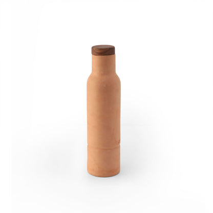 terracotta bottle with wooden lid