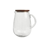 Dewy Glass Jug With Wooden Lid