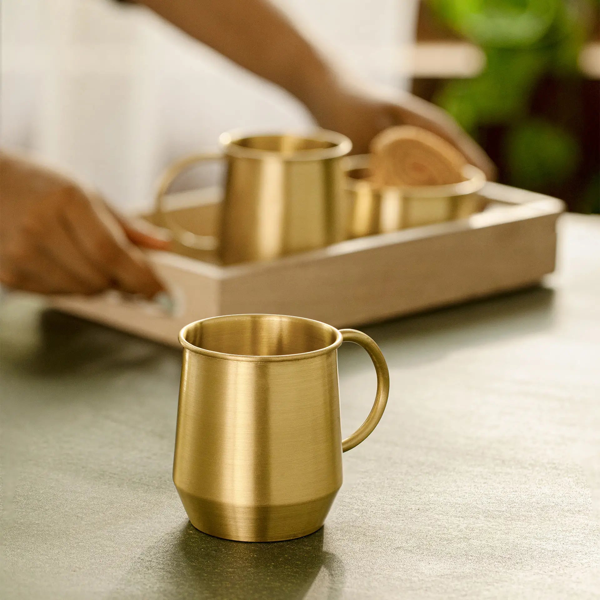 Oro brass coffee mug