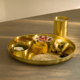Nuhas Brass Dinner Set With Wooden Box