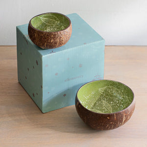 Foliage coconut bowl gift set