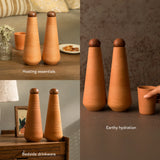 Terracotta Water Bottle With Sphere Stopper Set of 2