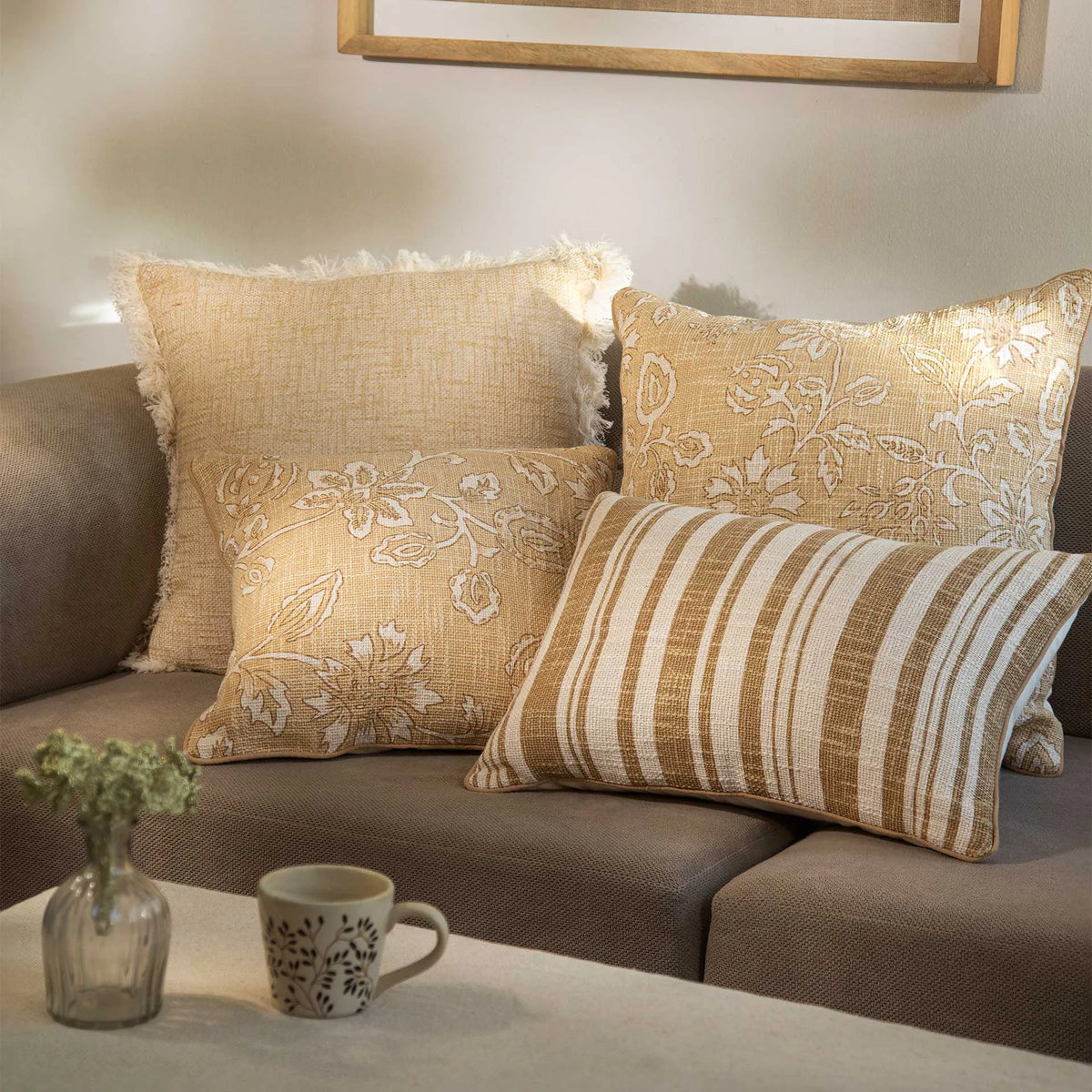 Melange striped cushion cover