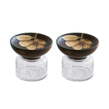 Tashi Glass Jar With Wooden Nut Bowl (Small) Set of 2