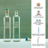 Drop Glass Water Bottle With Ceramic Stopper Set of 2
