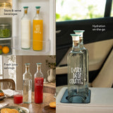 Drop Glass Water Bottle With Ceramic Stopper Set of 2