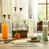 Drop Glass Water Bottle With Ceramic Stopper Set of 2