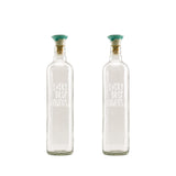 Drop Glass Water Bottle With Ceramic Stopper Set of 2