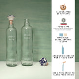 Drink More Glass Water Bottle With Ceramic Stopper Set of 2